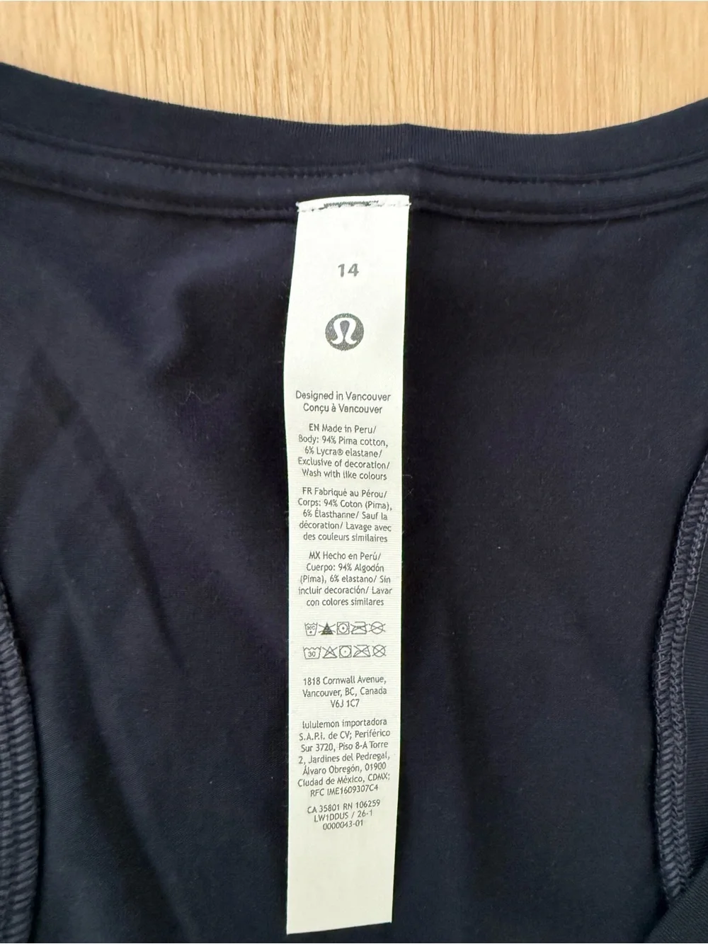 lululemon athletica Black Racerback Tank Top